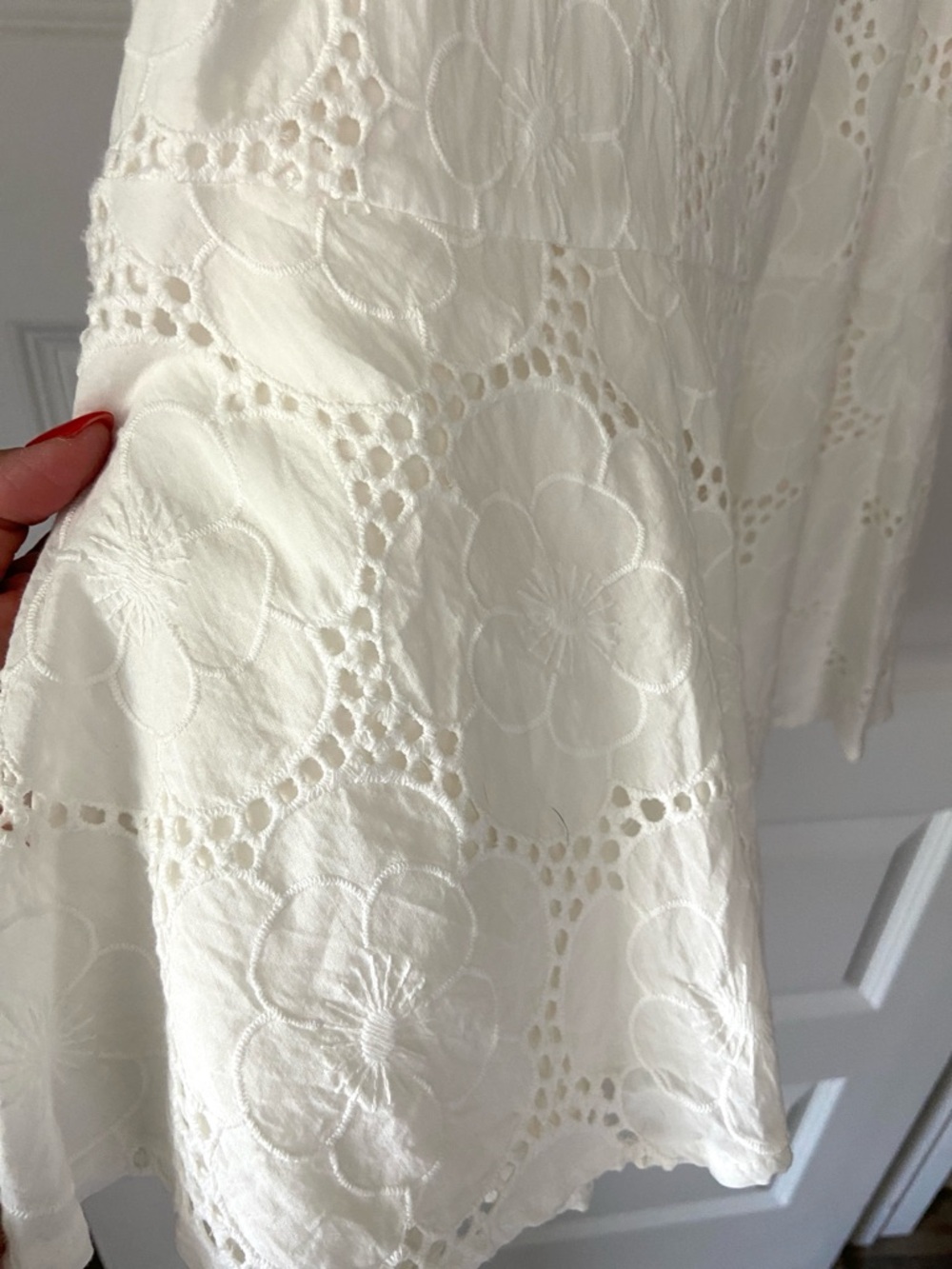Rachel Parcell White Floral Eyelet Puff Sleeve Midi Dress - Size S - Picture 11 of 14